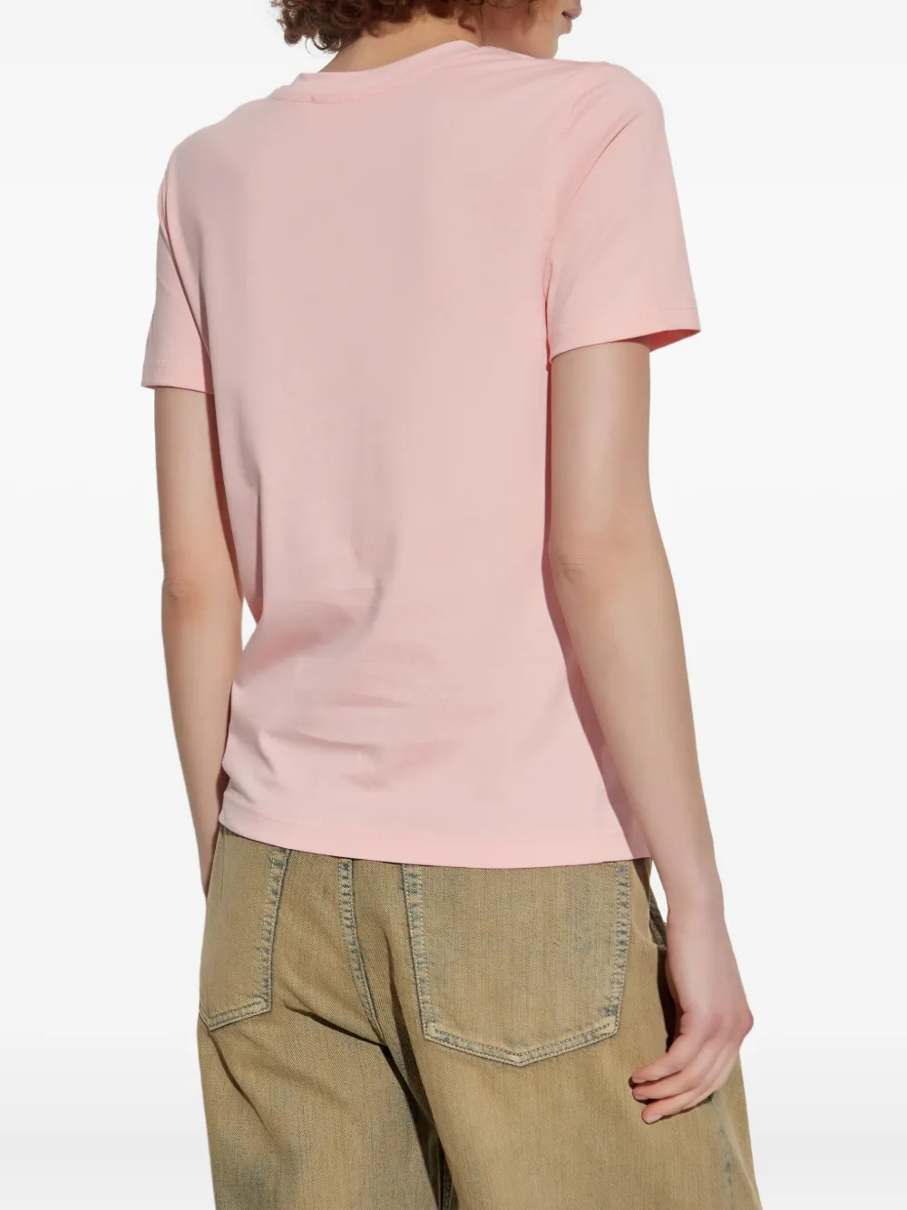 Diesel oval-logo cotton t-shirt Roze