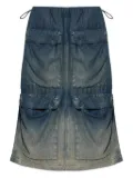 Diesel multi-pocket denim midi skirt - Blue