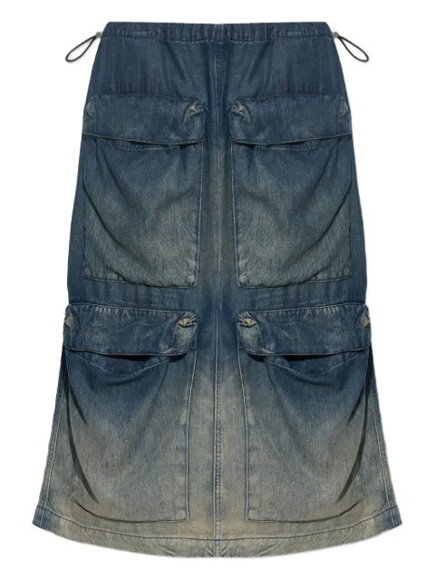 Diesel multi-pocket denim midi skirt