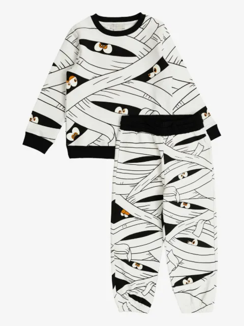 Stella McCartney Kids traje deportivo de canalé con estampado