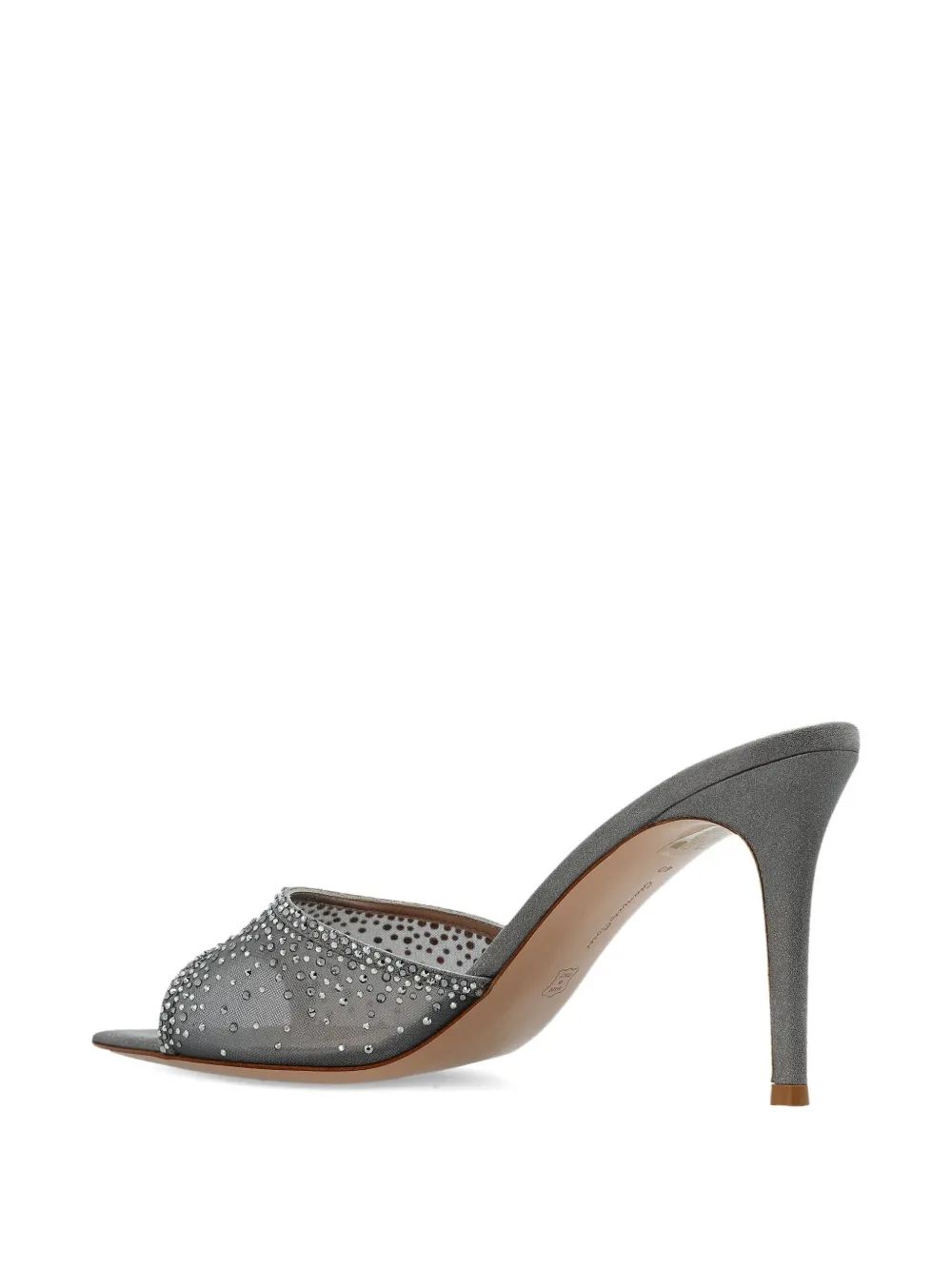 Gianvito Rossi 85mm Rania crystal-embellished heeled mules Grey