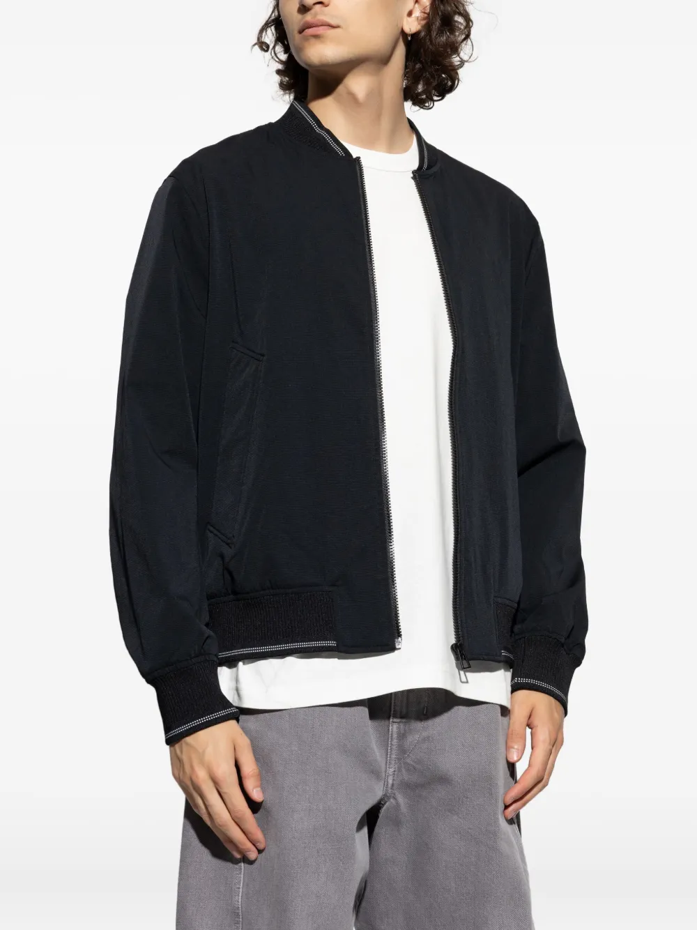 PS Paul Smith Bomberjack met logoplakkaat en ritssluiting Zwart