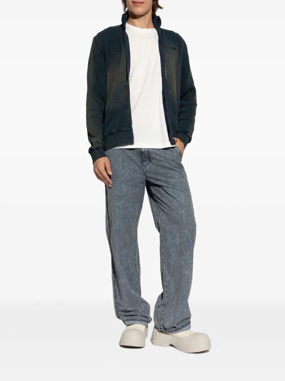 Diesel Vest met wafelpatroon Blauw
