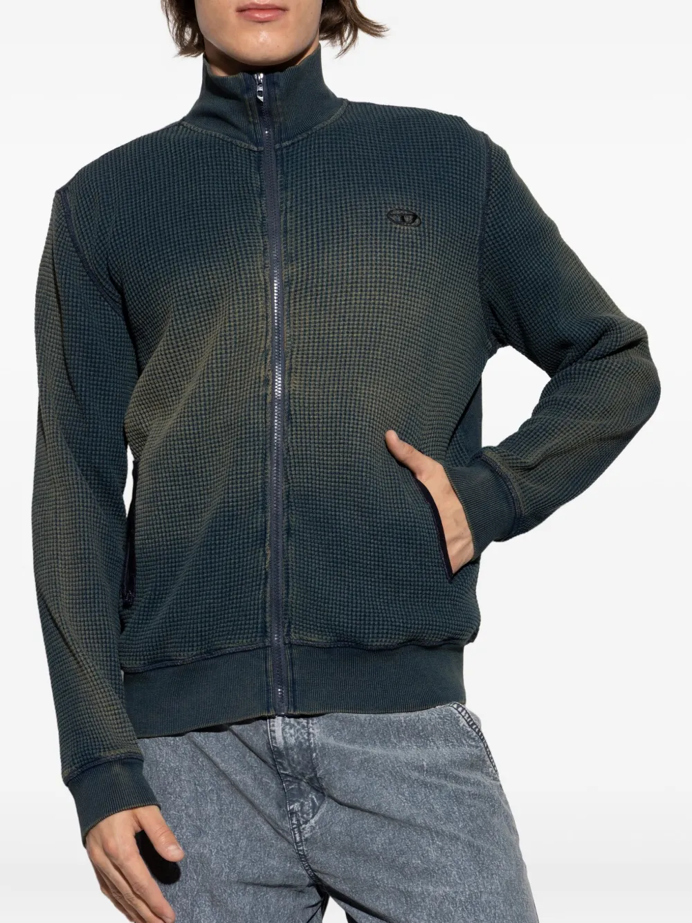 Diesel Vest met wafelpatroon Blauw