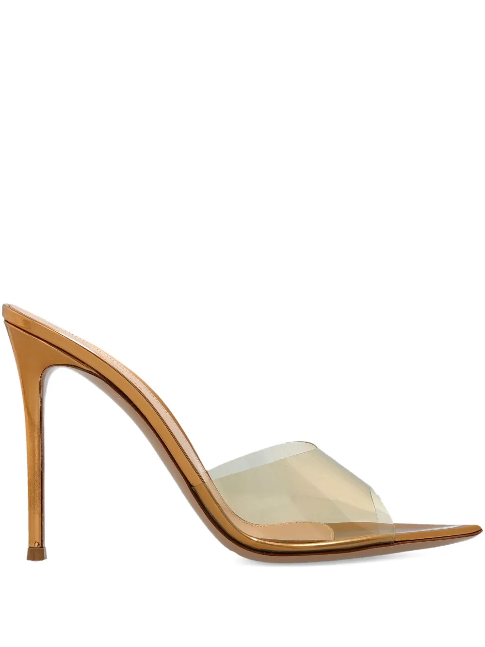 Gianvito Rossi 120mm Elle Metallic Pointed-toe Sandals In Gold