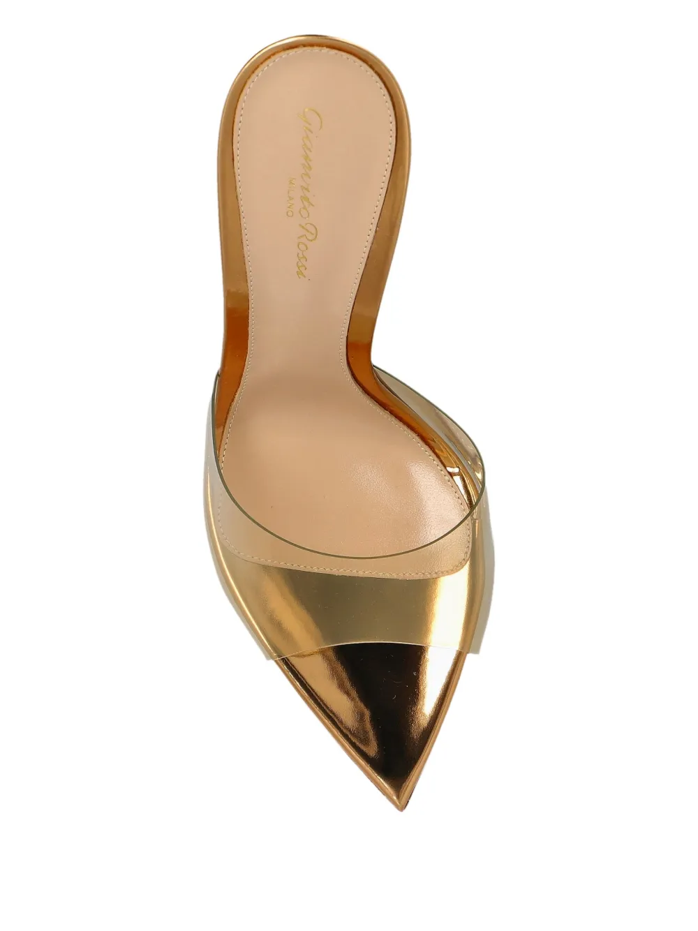 Gianvito Rossi 120mm Elle Metallic Pointed-toe Sandals In Gold