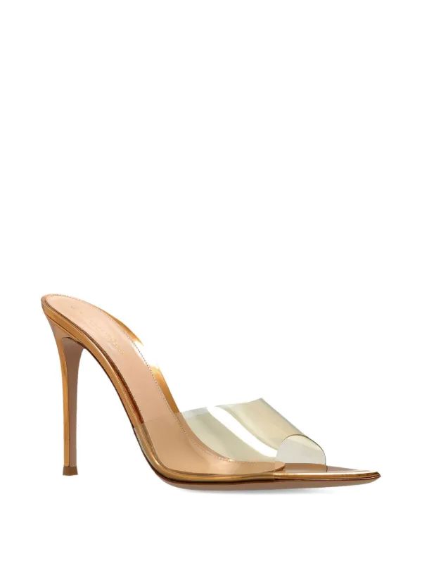 Gianvito Rossi 120mm Elle Metallic pointed-toe Sandals