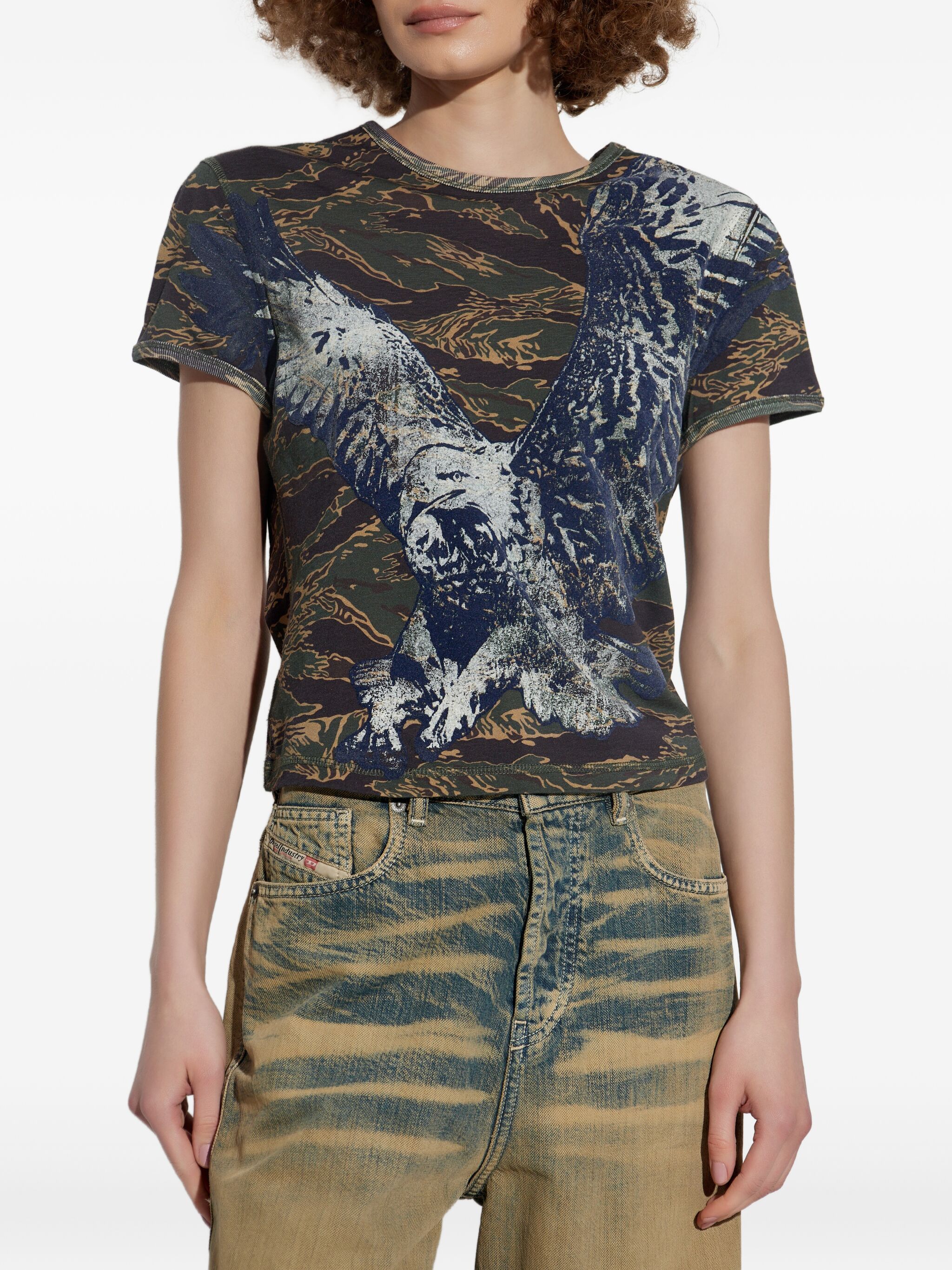 eagle-print camouflage T-shirt — Image 3