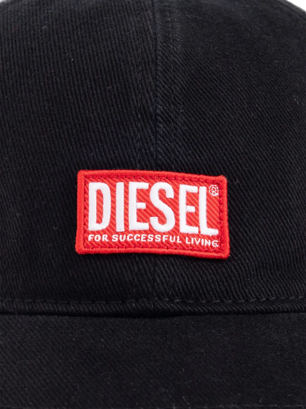 Diesel Honkbalpet met logopatch Zwart