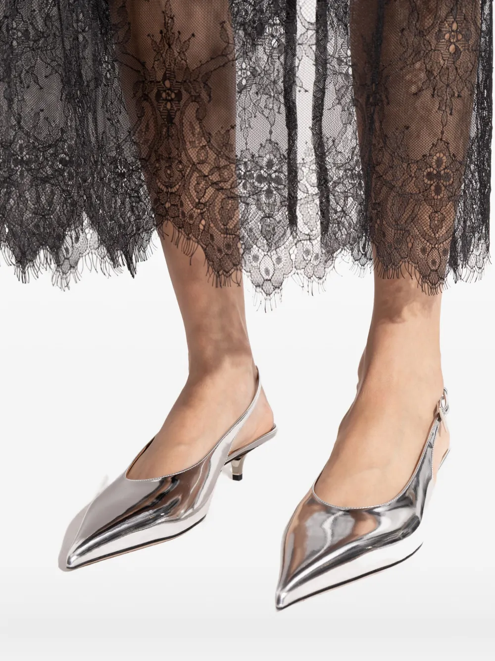 Paris Texas 35mm slingback pointed-toe pumps Grey