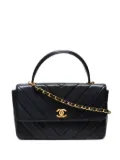 CHANEL Pre-Owned 1989 chevron-quilting lambskin shoulder bag - Black