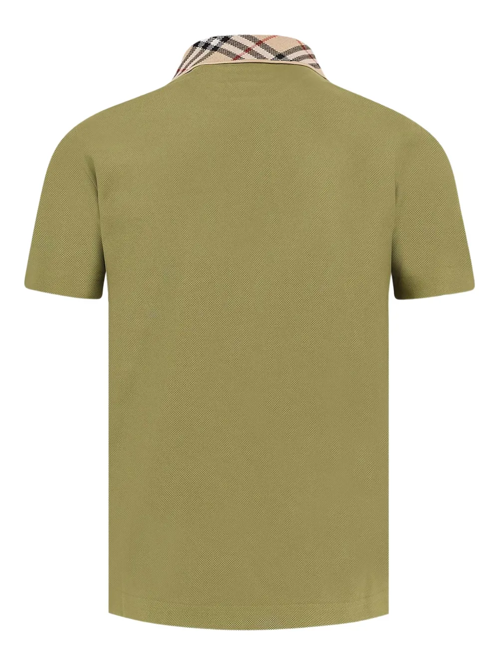 Burberry check-collar polo shirt Groen
