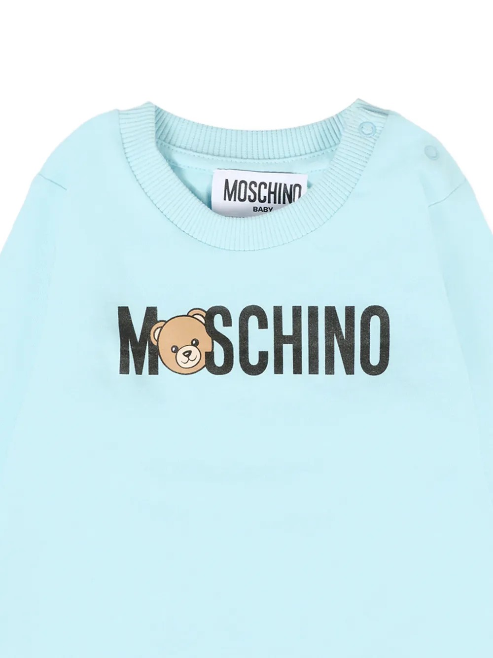 Moschino Kids T-shirt met lange mouwen en teddy-logo Blauw