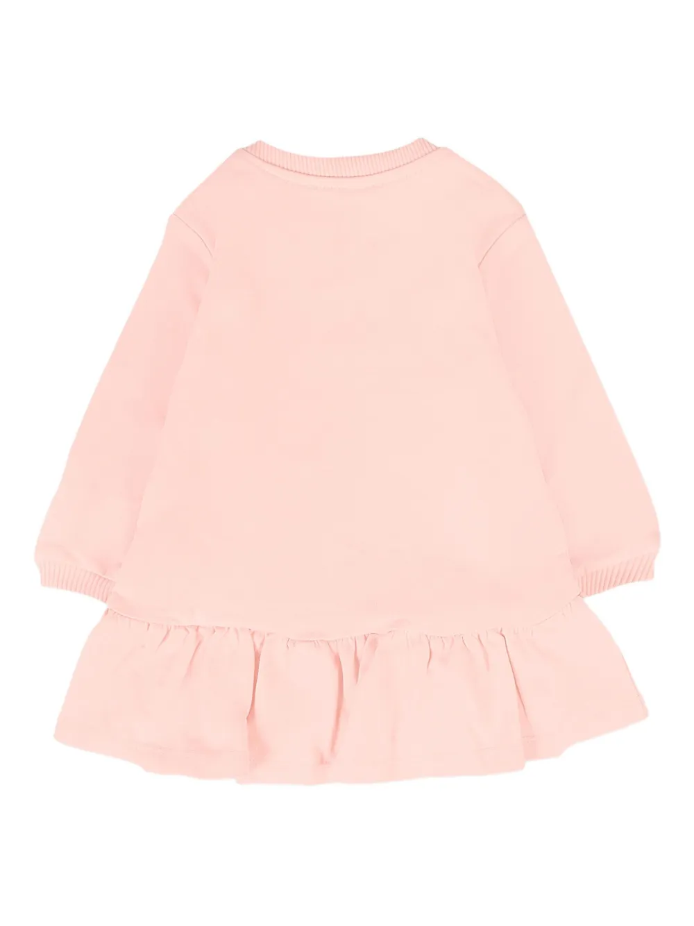 Moschino Kids Jurk met logoprint en ruches - Roze