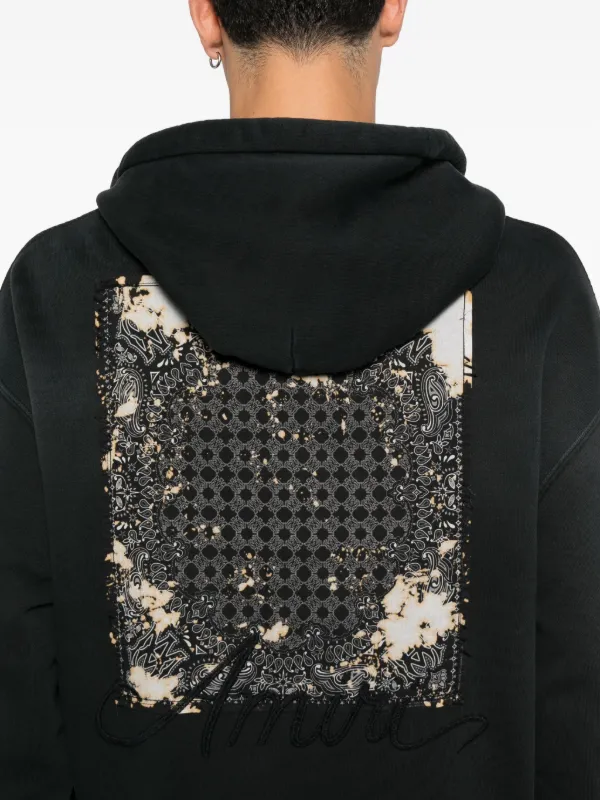 AMIRI Embroidered Drawstring Hoodie | Black | FARFETCH