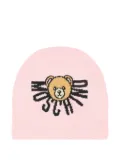Moschino Kids teddy-logo beanie - Pink