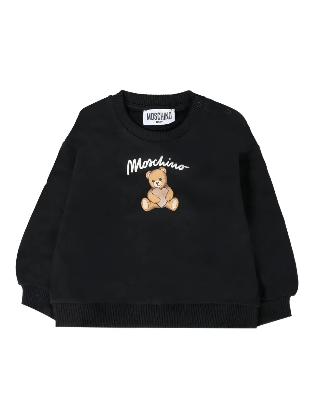 Moschino Kids teddy-print crew-neck sweatshirt Zwart