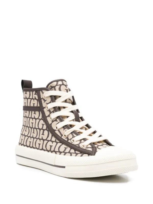 GUESS USA Baskets Montantes à Logo Imprimé Marron FARFETCH MA