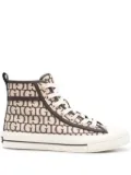 GUESS USA logo-print high-top sneakers - Brown