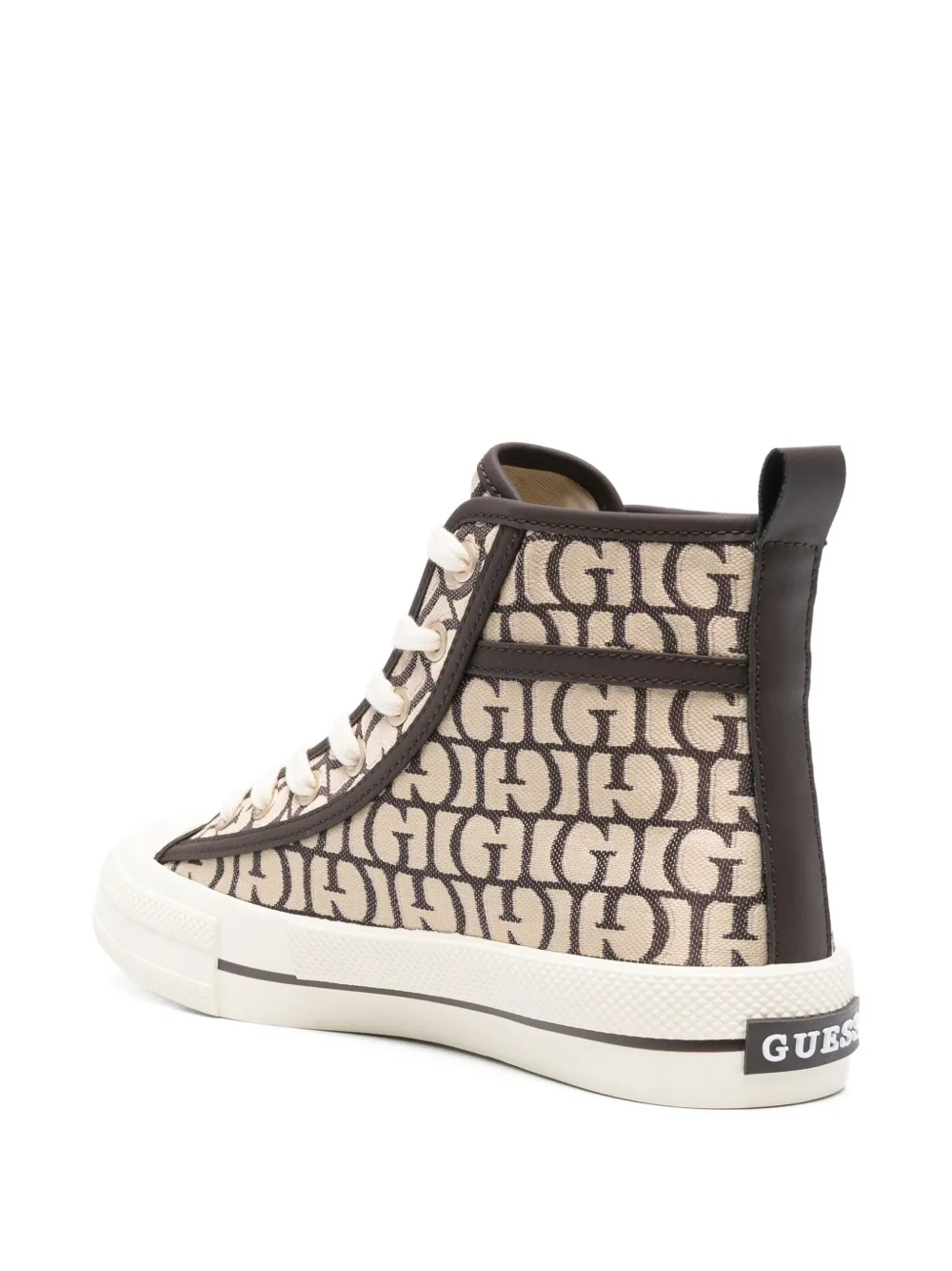 GUESS USA logo-print high-top sneakers Brown