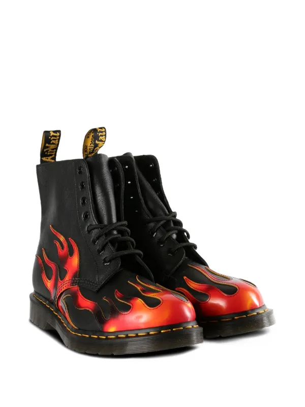 Dr. Martens 1460 Pascal Flame Boots | ブラック | FARFETCH JP