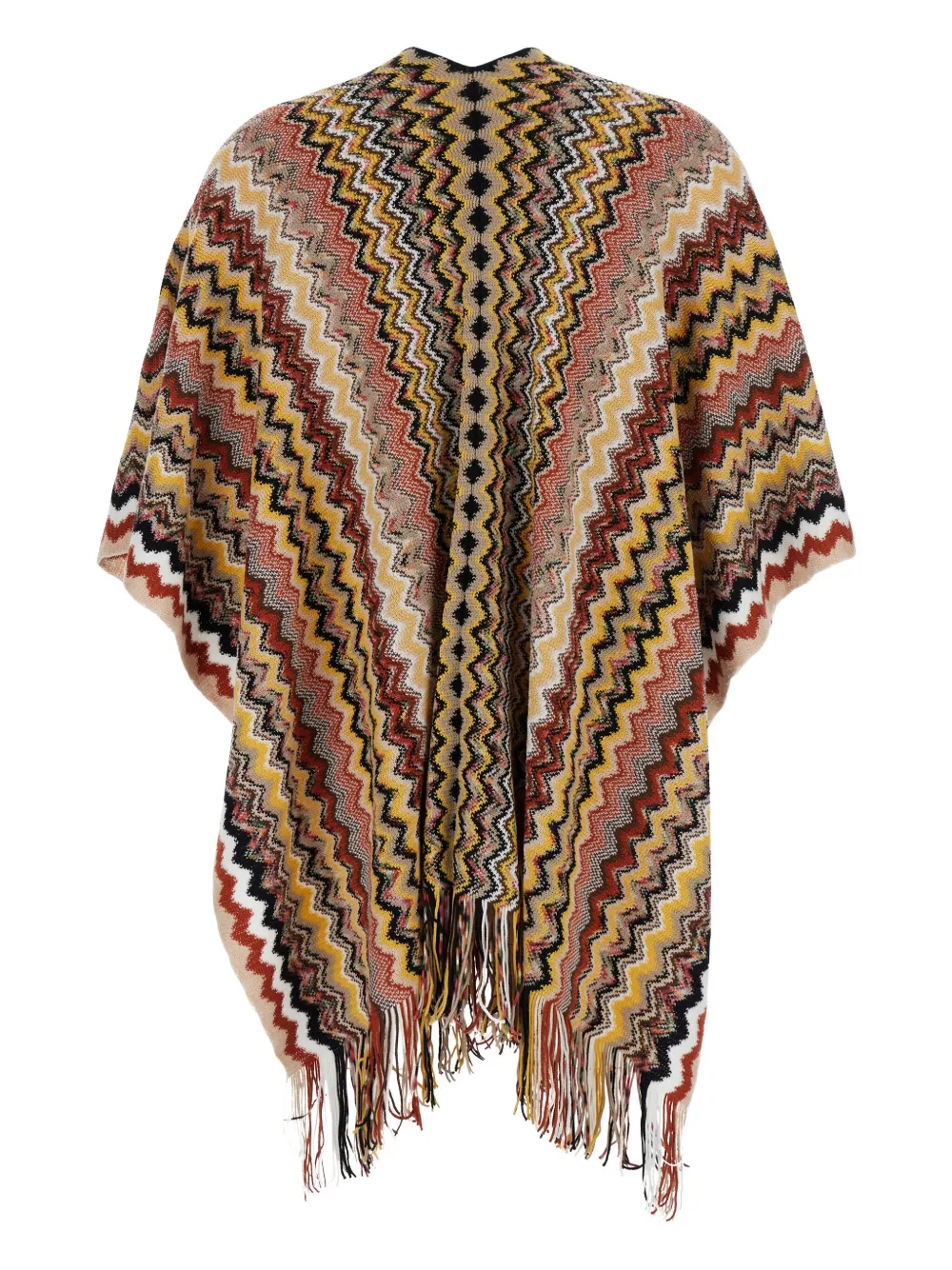 Missoni Poncho met zigzag-patroon Geel
