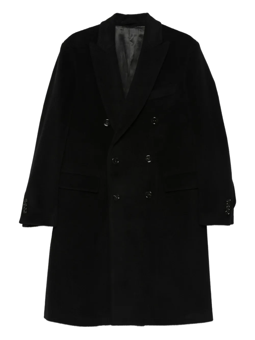 Lardini double-breasted wool coat | Black | Image 1