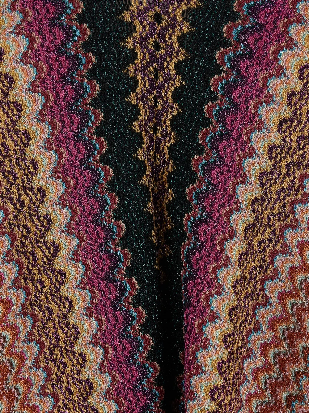 Missoni Gestreepte poncho met franje Zwart