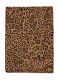 TWINSET leopard-print logo scarf - Brown
