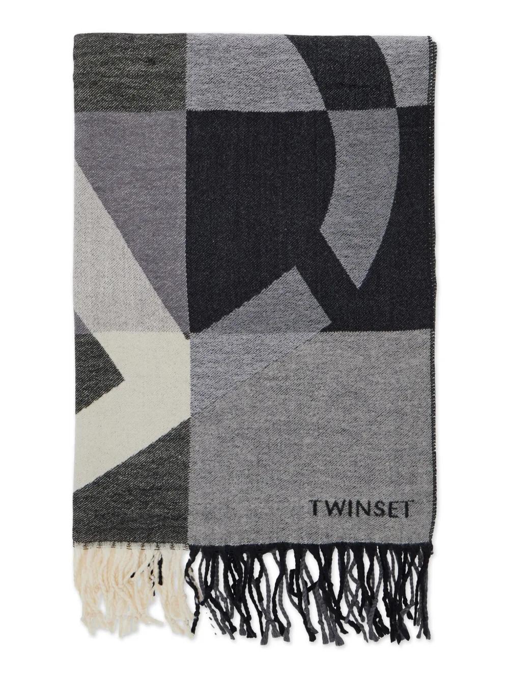 TWINSET Sjaal met geometrische print Grijs