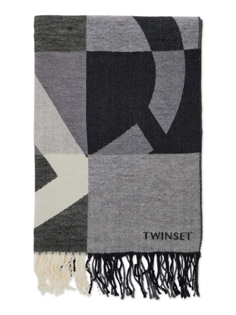 TWINSET écharpe frangée à motif géométrique