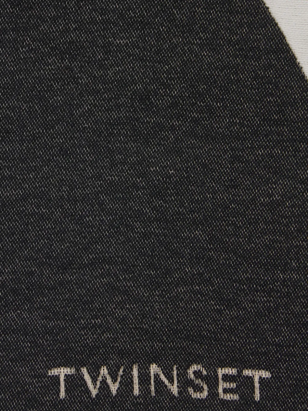 TWINSET Sjaal met geometrische print - Zwart