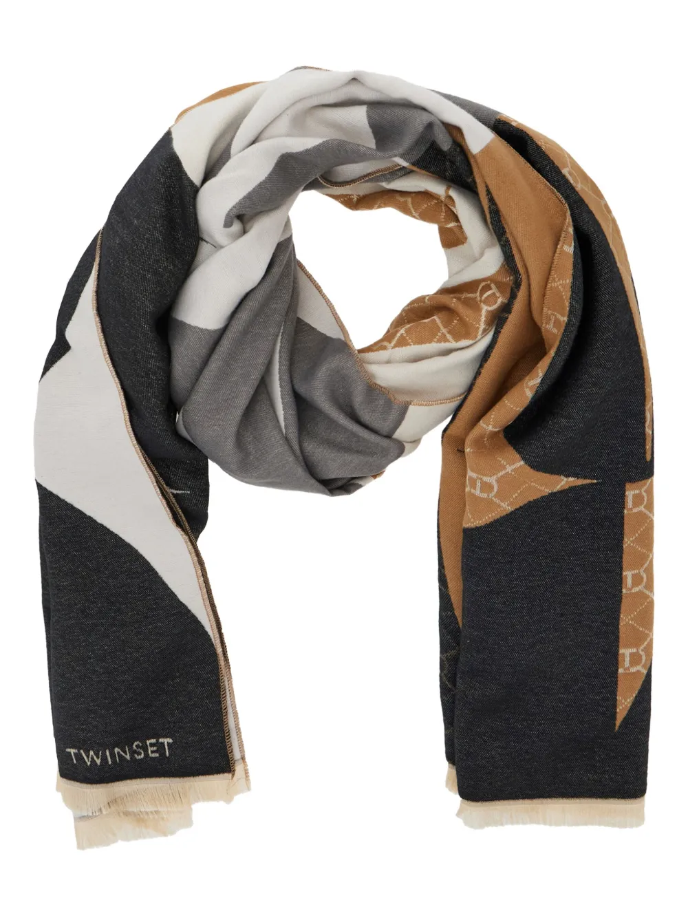 TWINSET Sjaal met geometrische print Zwart