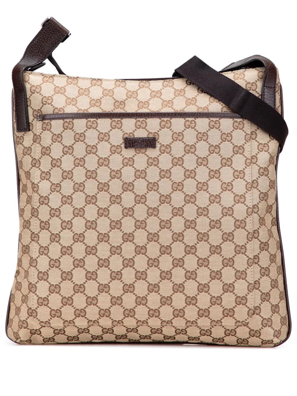 Pre-owned Gucci 2000-2015 Gg Canvas Crossbody Bag In Brown