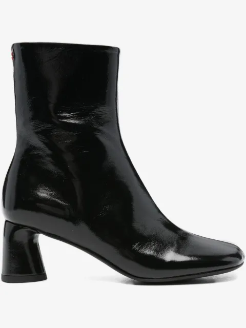 Halmanera bottines en cuir verni à talon épais 55 mm