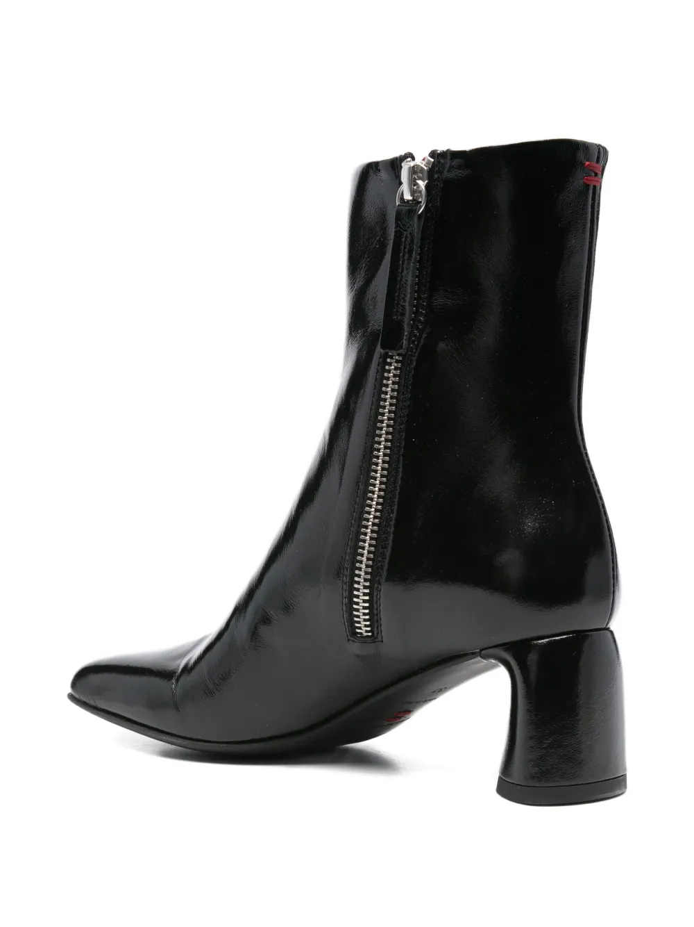 Halmanera 55mm Patent Leather Block-heel Boots In Black