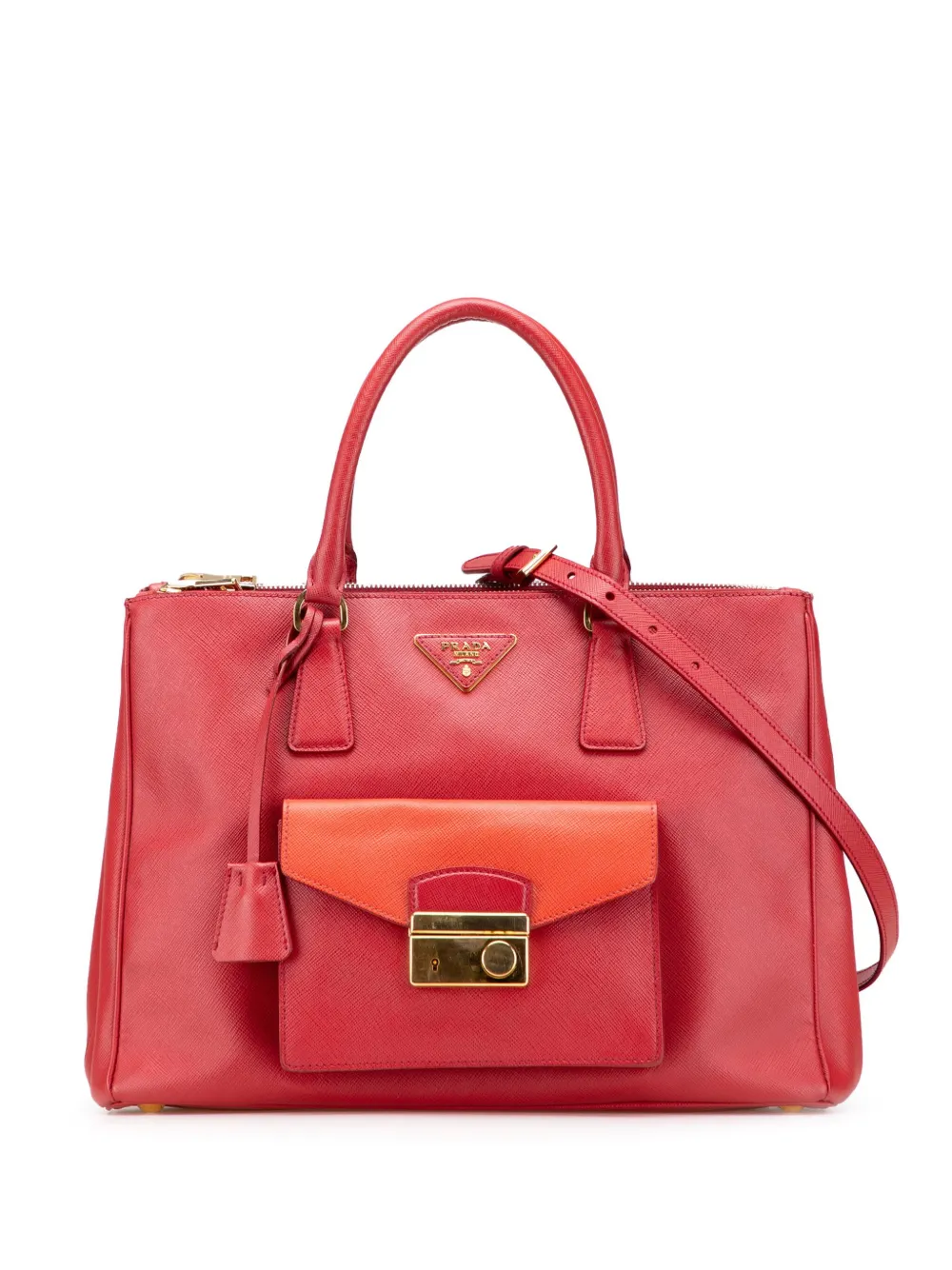 2013-2025 Saffiano Lux Galleria Double Zip Front Pocket satchel