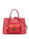 Prada Pre-Owned 2013-2025 Saffiano Lux Galleria Double Zip Front Pocket satchel - Red