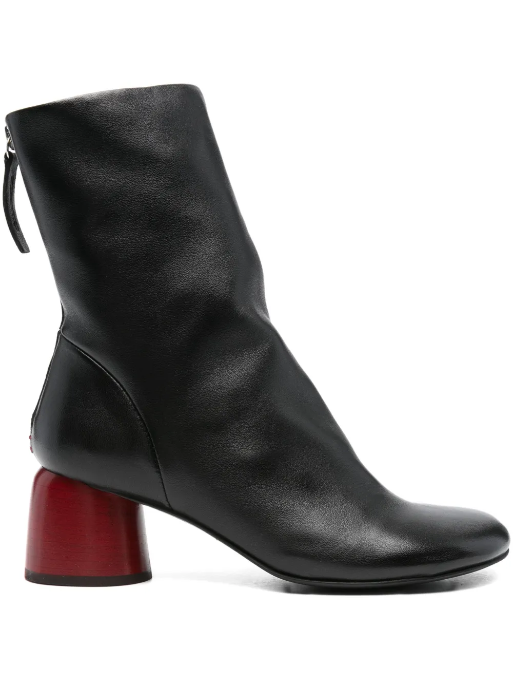 Halmanera 55mm Anna26 leather cylindrical-heel boots Zwart