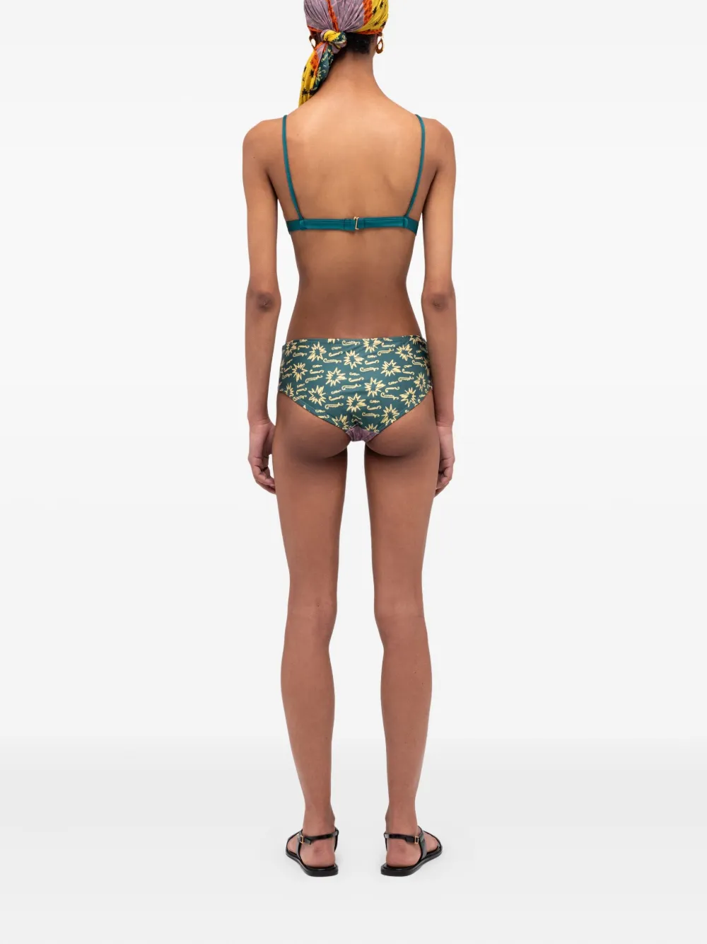 Donde Esteban Star-print Triangle Bikini Top In Multi