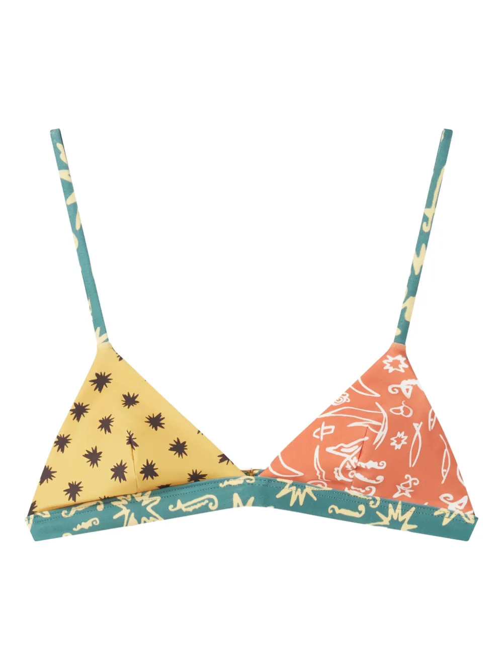 Donde Esteban Star-print Triangle Bikini Top In Multi