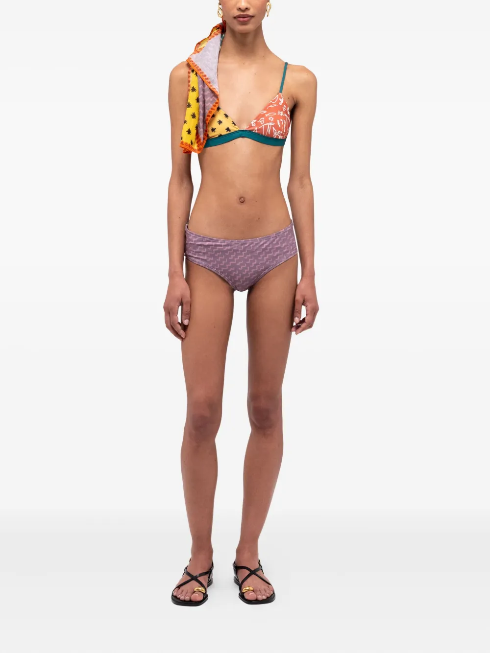 Donde Esteban Star-print Triangle Bikini Top In Multi