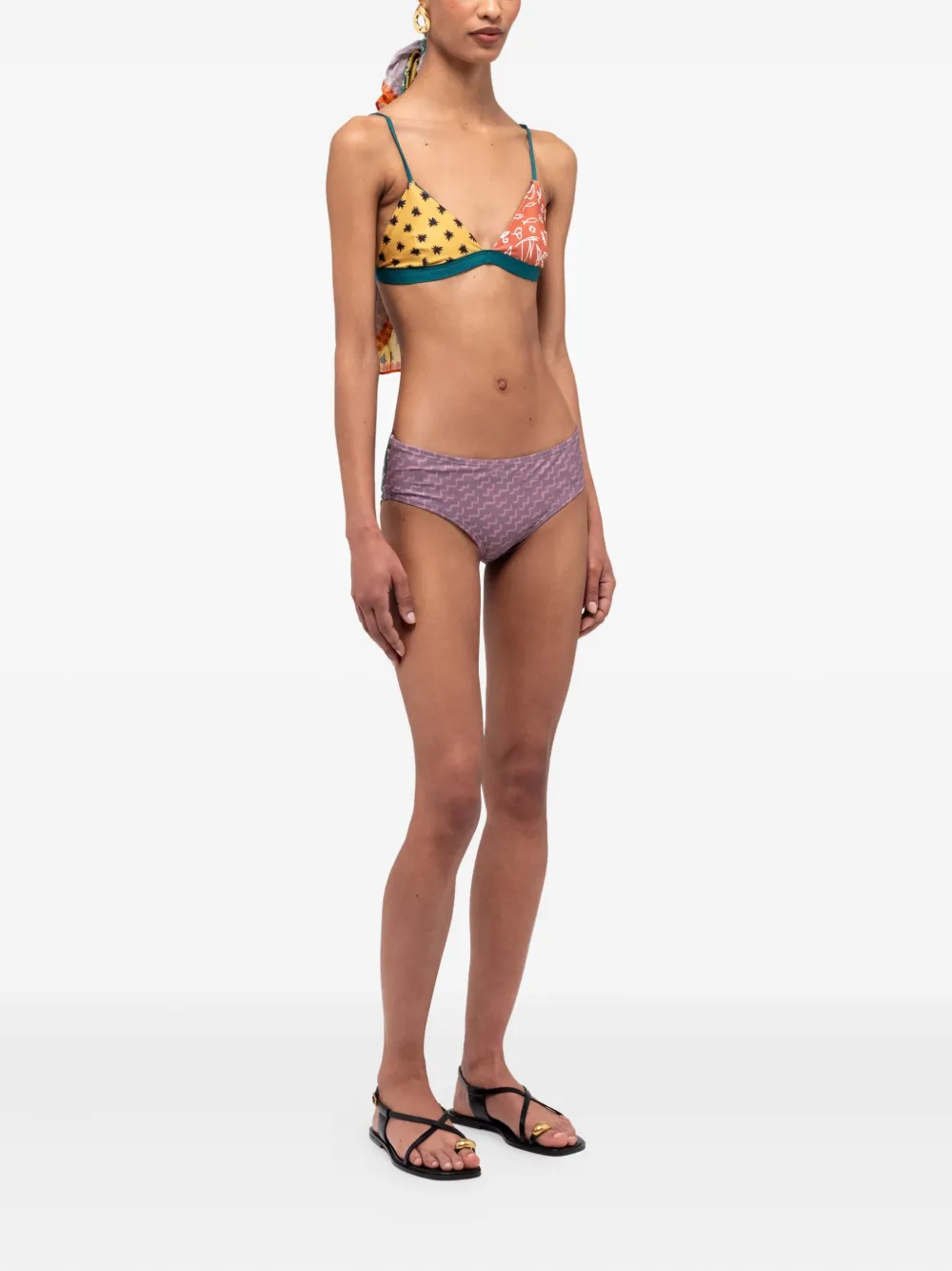Donde Esteban Star-print Triangle Bikini Top In Multi