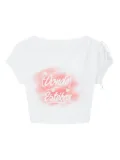 Donde Esteban Bazurto Spray crop top - White