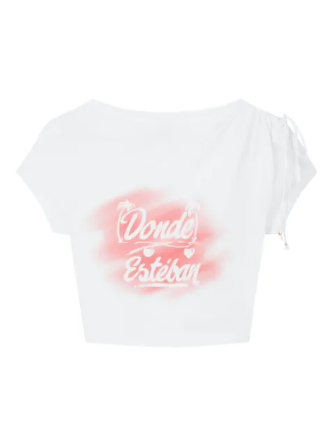 Donde Esteban Bazurto Spray crop top