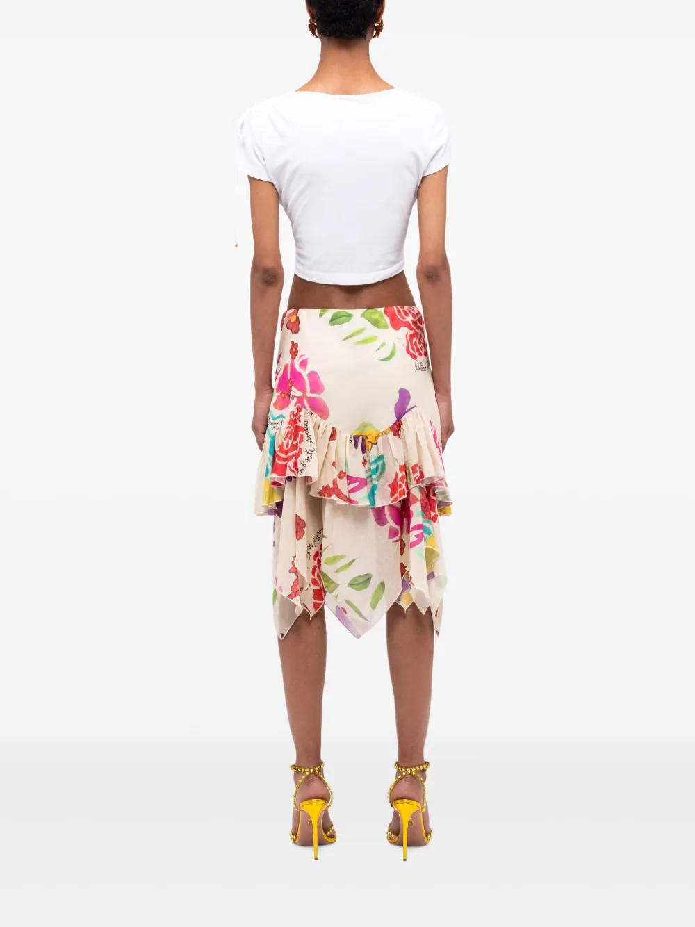 Donde Esteban Bazurto Spray cropped top Wit