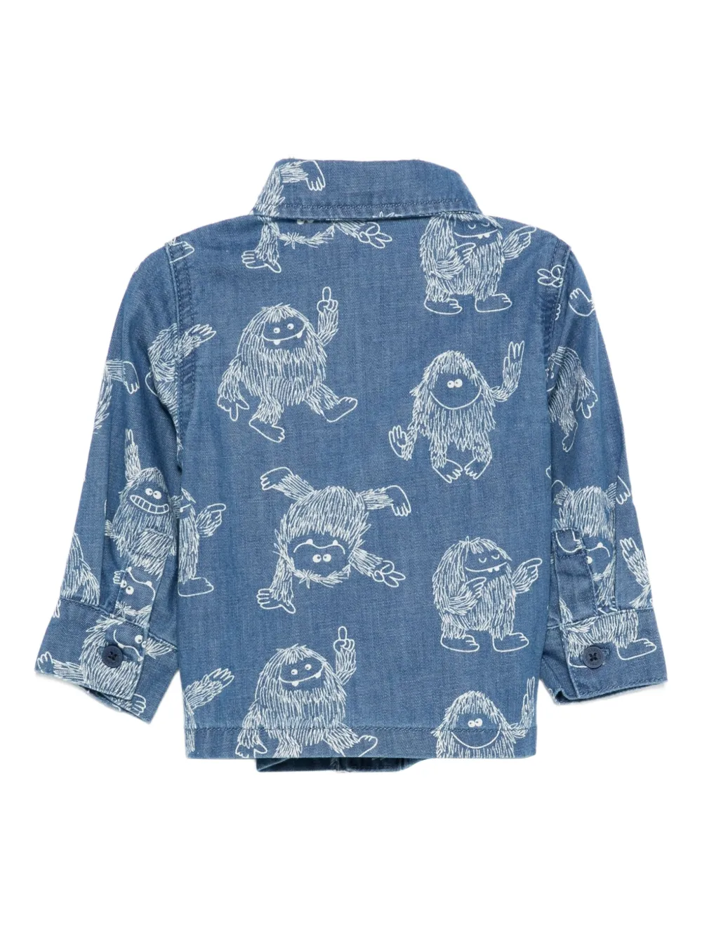 Stella McCartney Kids Spijkershirt met Yeti-print Blauw