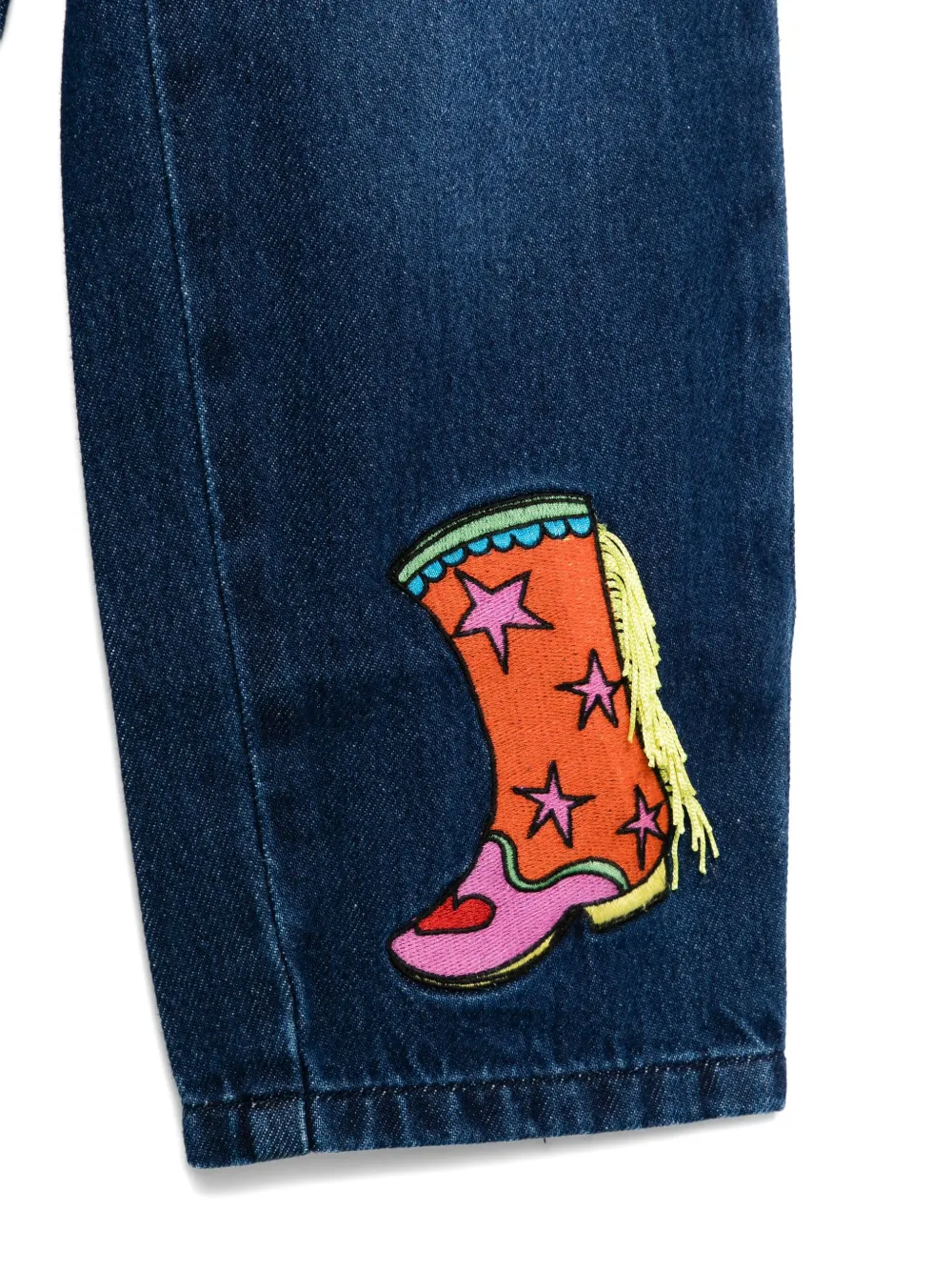 Stella McCartney Kids Jeans met borduurwerk en knoopsluiting Blauw