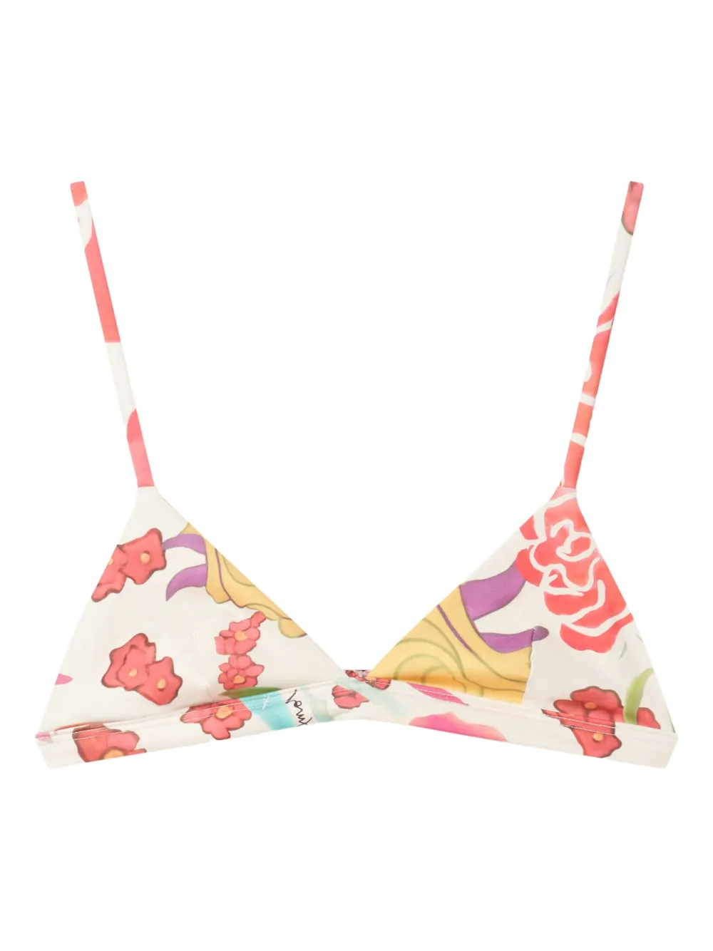 floral print triangle bikini top