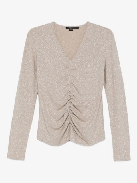 Seventy top fruncido con cuello en V